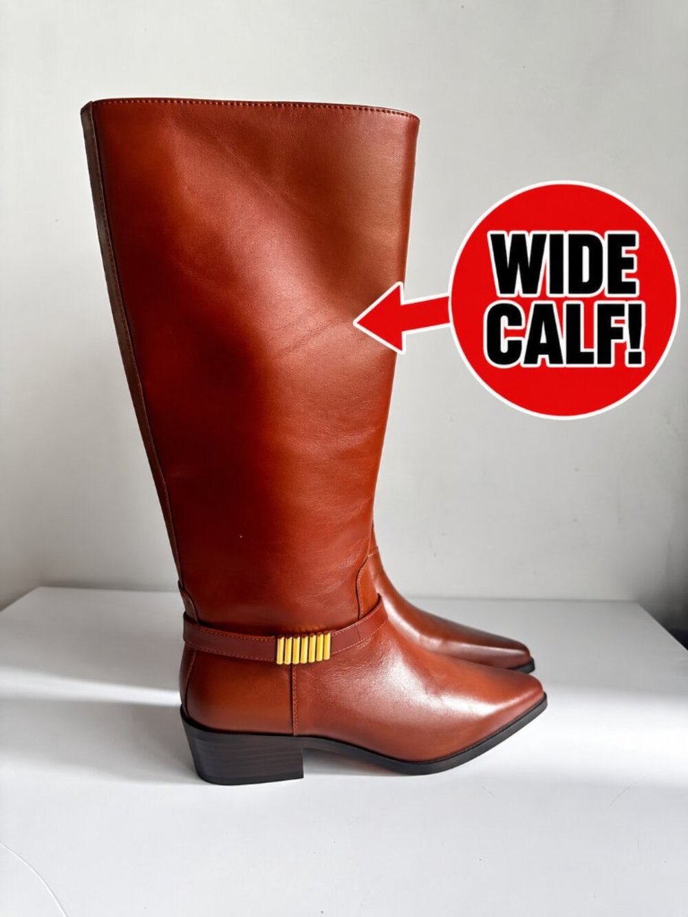 Vince Camuto Melise Knee High Riding Leather Boot 11M WIDE CALF